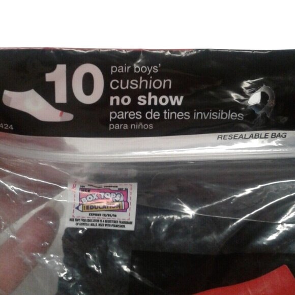Hanes Size Small 4.5-8.5 No Show Socks Toddler Boys Cushion 10 Pairs Black NEW - Picture 4 of 6